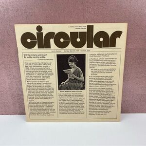 Circular Warner Reprise Magazine March 8, 1971 Music Vintage Rock History